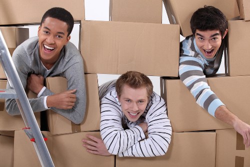 Careful unloading of furniture at a new property