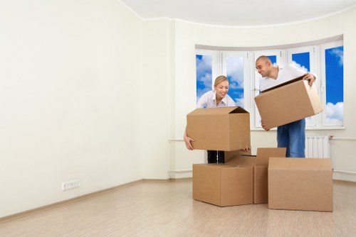 Removal team preparing a move in Redbridge residential street