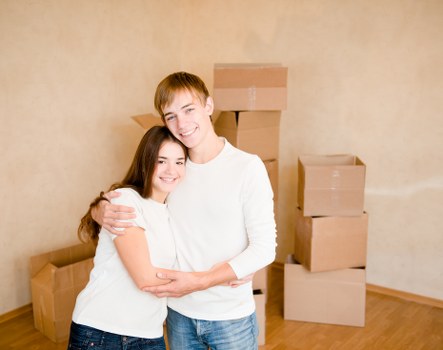 Clear communication during a careful item carry at a property