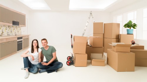 Moving office furniture through a commercial building